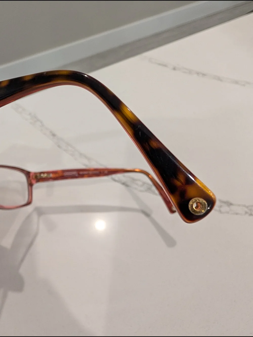 Coach women’s eyeglass frames translucent pink tortoise Eye Wear Classic Coach